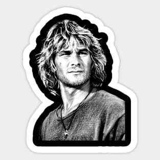 Patrick Swayze (Black And White) Sticker
